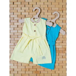 THE MAPLES FASHION Infant GirlsPack of 2 Hosiery Cotton Knee LengthDress With Belt-picture-38