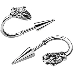 DRAKO SILVER - Pure Titanium Steel Arrow Stud Earrings for Men & Boys (2pcs)-image-23