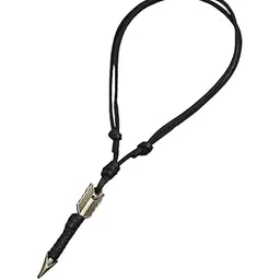 LEATHER BOALT BLACK - Vintage Alloy Black Wrapped Arrow Pendant with Adjustable Pure Leather Cord Necklace for Men & Boys-image-28