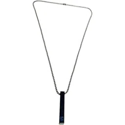 the men thing Pendant for Men - MIDNIGHT DELIGHT : Pure Titanium Steel Blue 3D Crystal with Black Cuboid Vertical Bar Pendant with 24inch Ball Chain for Men & Boys-picture-48