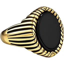 the men thing Royal Series - GOLDEN OBELISK RING - Pure Stainless Steel Men’s Gold-Plated Ring – Statement Luxury Jewelry (Size : 17-22-27)-picture-44