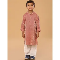 The Mini Trunk Boys Band Collar Kurta With Trousers-picture-22