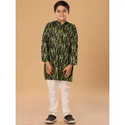 The Mini Trunk Boys Printed Mandairan Coller Regular Kurta with Pyjamas-picture-21