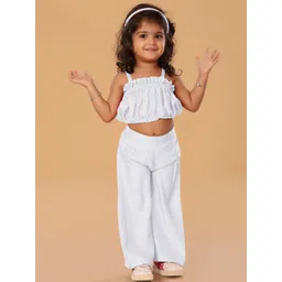 The Mini Trunk Girls Shoulder Straps Top With Palazzo-picture-35