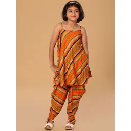 The Mini Trunk Girls Striped Kurta with Dhoti Pant-picture-12