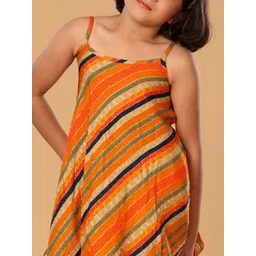 The Mini Trunk Girls Striped Shoulder Straps Kurti with Dhoti Pants image 2
