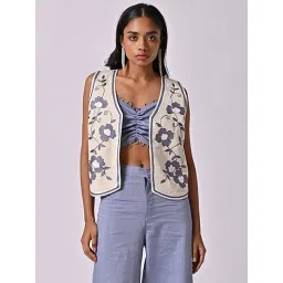 The Missy Co. Blue Embroidered Waistcoat-picture-15