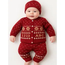 The Mom Creators Unisex Kids Fair Isle Printed Woollen Cardigan-picture-14