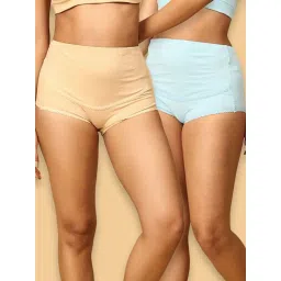 The Mom Store Beige & Blue Cotton Comfort Fit Maternity Panties - Pack of 2-picture-28