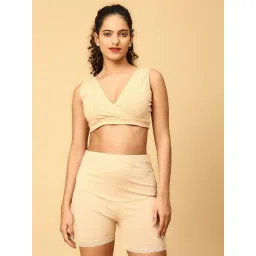 The Mom Store Beige Cotton Solid Lingerie Set image 1