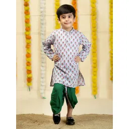 The Mom Store Boys Multicolorcolor Cotton Printed Kurta With Dhoti-image-30