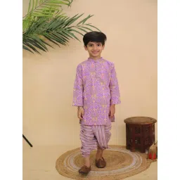The Mom Store Boys Purple Cotton Printed Kurta Set-picture-16
