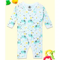 The Mom Store Cotton Knit Full Sleeves Puppy Printed Romper - Blue-picture-39