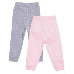 The Mom Store Cotton Knit Pack Of 2 Solid Sweatpants Grey - Pink & Grey-image-12