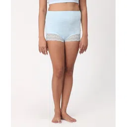 The Mom Store Cotton Solid High Waist Maternity lace Panty - Sky Blue-picture-43