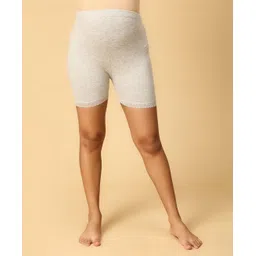 The Mom Store Cotton Solid High Waist Maternity Shorts -Grey-picture-20