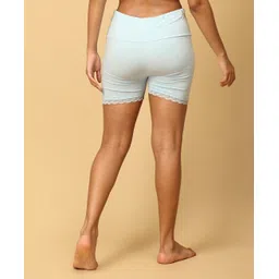 The Mom Store Cotton Solid High Waist Maternity Shorts -Sky Blue image 3