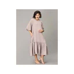 The Mom Store Embrace The Grey Maternity Oversized Tunic Dress-picture-11