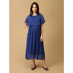 The Mom Store Flutter Sleeve Georgette Maternity Maxi Dress-picture-16