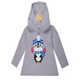 The Mom Store Girls Grey Printed Dress-picture-30