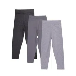 The Mom Store Girls Multicolor Cotton Leggings - Pack of 3-picture-40