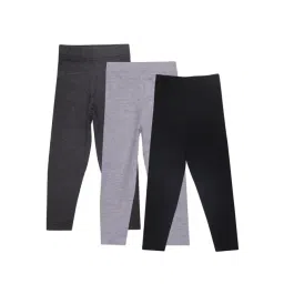 The Mom Store Girls Multicolor Cotton Leggings - Pack of 3-picture-41