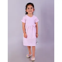 The Mom Store Girls Pink Cotton Printed Casual Dress-picture-26