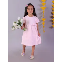 The Mom Store Girls Pink Cotton Printed Casual Dress-picture-27