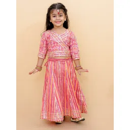 The Mom Store Girls Printed Ready to Wear Lehenga &-picture-29