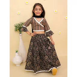 The Mom Store Girls Printed Thread Work Ready to Wear Lehenga & Blouse With Dupatta-picture-38