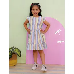 The Mom Store Girls Striped Cotton A-Line Dress-picture-42