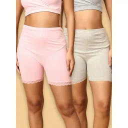 The Mom Store Grey & Pink Cotton Comfort Fit Maternity Panties - Pack of 2-picture-28