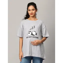 The Mom Store Grey Cotton Graphic T-Shirt-picture-44