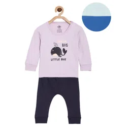 The Mom Store Infants Pack Of 2 Printed Pure Cotton T-shirt With Trousers Clothing Set-picture-10