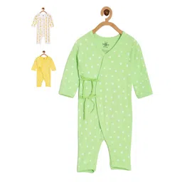 The Mom Store Infants Pack Of 3 Printed Cotton Rompers-picture-29
