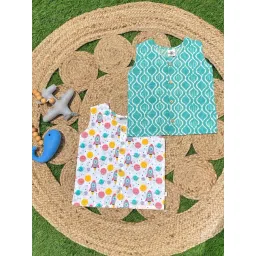 The Mom Store Kids Multicolor Cotton Printed Jablas - Pack Of 2-image-22