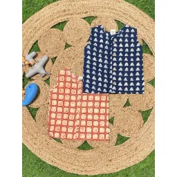 The Mom Store Kids Multicolor Cotton Printed Jablas - Pack Of 2-picture-40