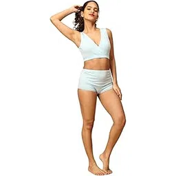 the mom store Maternity and Nursing Lingerie Combo | Maternity Nursing Sleep Bra and Overbelly Support Panties | Easy Breastfeeding | Comfortable | Solid Print | Pre and Post Pregnancy-picture-31