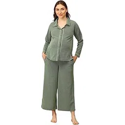 the mom store Maternity and Nursing Winter Nightwear Set for Women | Pre and Post Pregnancy Wear | Shirt and Pajama Set for New Moms | Trendy Winter Wear for Women's-picture-13