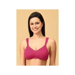 The Mom Store Pink Cotton Elastane Solid Nursing and Feeding Non Padded Bra-picture-12