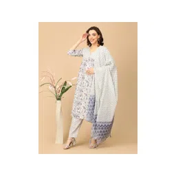 The Mom Store Rang-e-Ret Maternity and Nursing White Kurta & Pant with Dupatta (Set of 3)-image-26