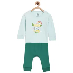 The Mom Store Unisex Kids Typography Printed Round Neck Pure Cotton T-shirt with Pyjamas-picture-15