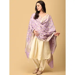The Mom Store Women Floral Regular Raw Silk Kurta with Pyjamas & With Dupatta-picture-26
