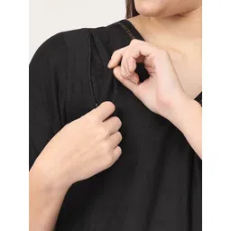 The Mom Store Women Raw Silk Maternity Kurta with Trouser image 5