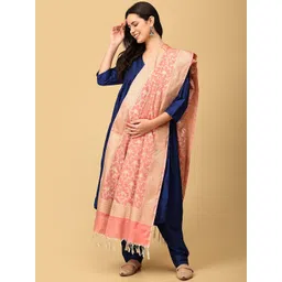 The Mom Store Women Regular Raw Silk Kurta with Pyjamas & With Dupatta-picture-22