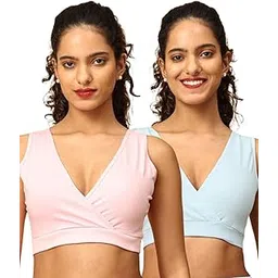 The Mom Store Women's Cotton Maternity and Nursing Sleep Bra Sweat Resistant Convenient Feeding-Combo Pack-picture-39