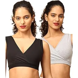 The Mom Store Women's Cotton Maternity and Nursing Sleep Bra Sweat Resistant Convenient Feeding-Combo Pack-picture-42