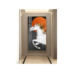 The Next Decor Jumping Horse With Blond Glass Finish Vertical Wall Art-picture-16