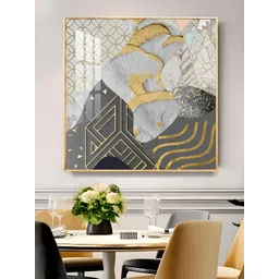 THE NEXT DECOR White Chromatic Elevation Glass Finish Square Wall Art-picture-27