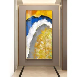 THE NEXT DECOR Yellow & Blue Ethereal Waveform Wall Art-picture-12